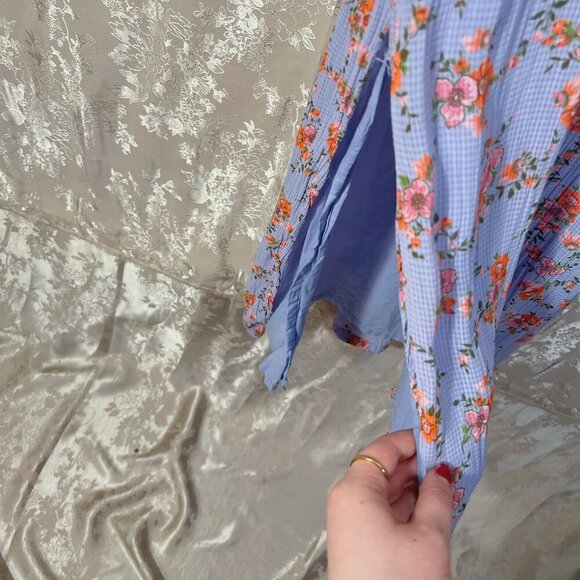 y2k Vintage April Cornell Purple Lilac and Orange Floral Maxi Dress Size S - Picture 7 of 9